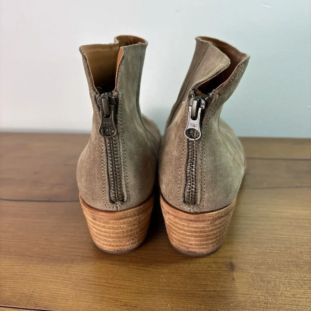 Kork-Ease Kecia Ankle Booties Womens Size 7M Brown Cordova Suede Casual Zip